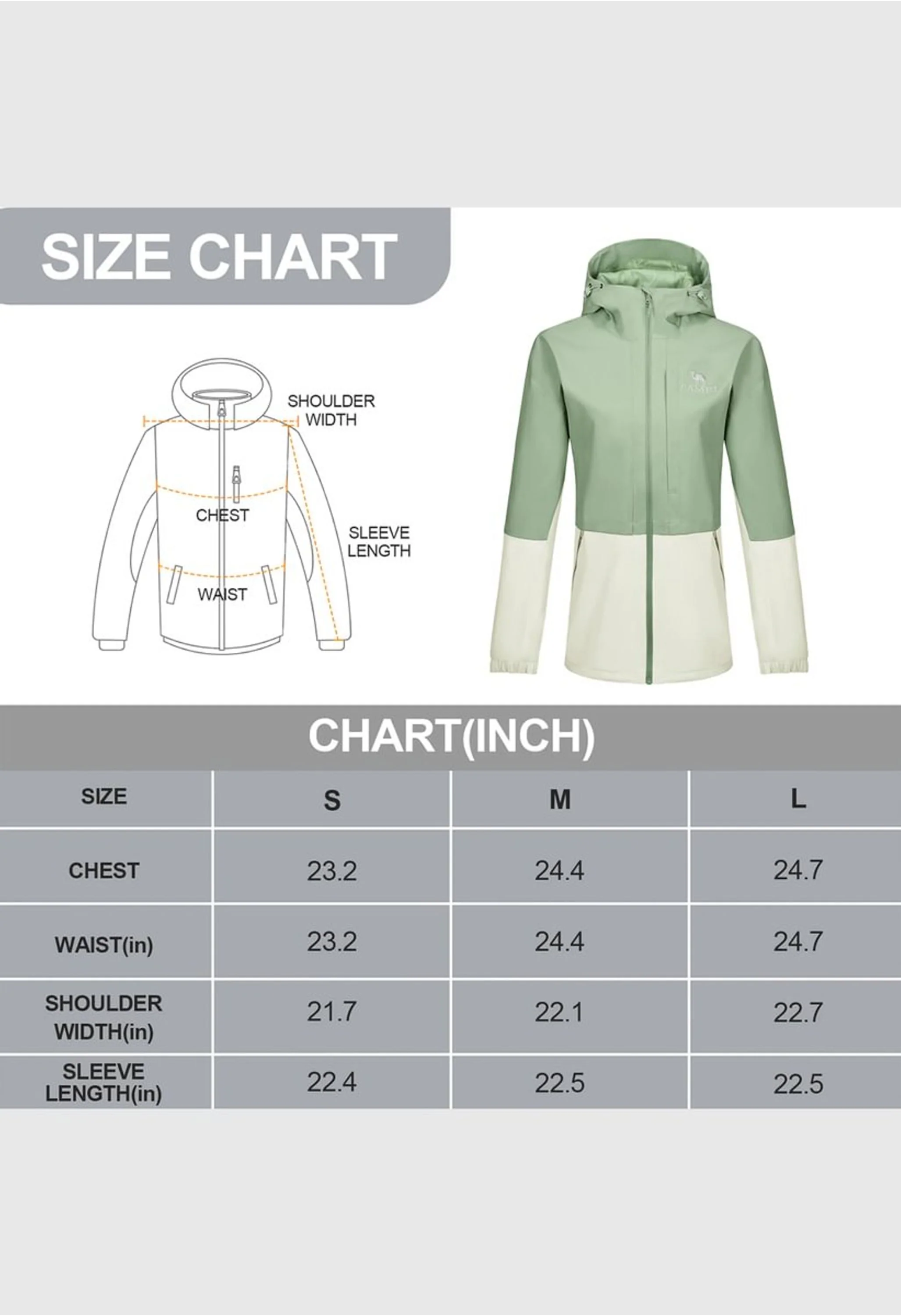 Women's Hiking Green Regular Fit Short Lightweight Waterproof Windproof Jacket - Image 7