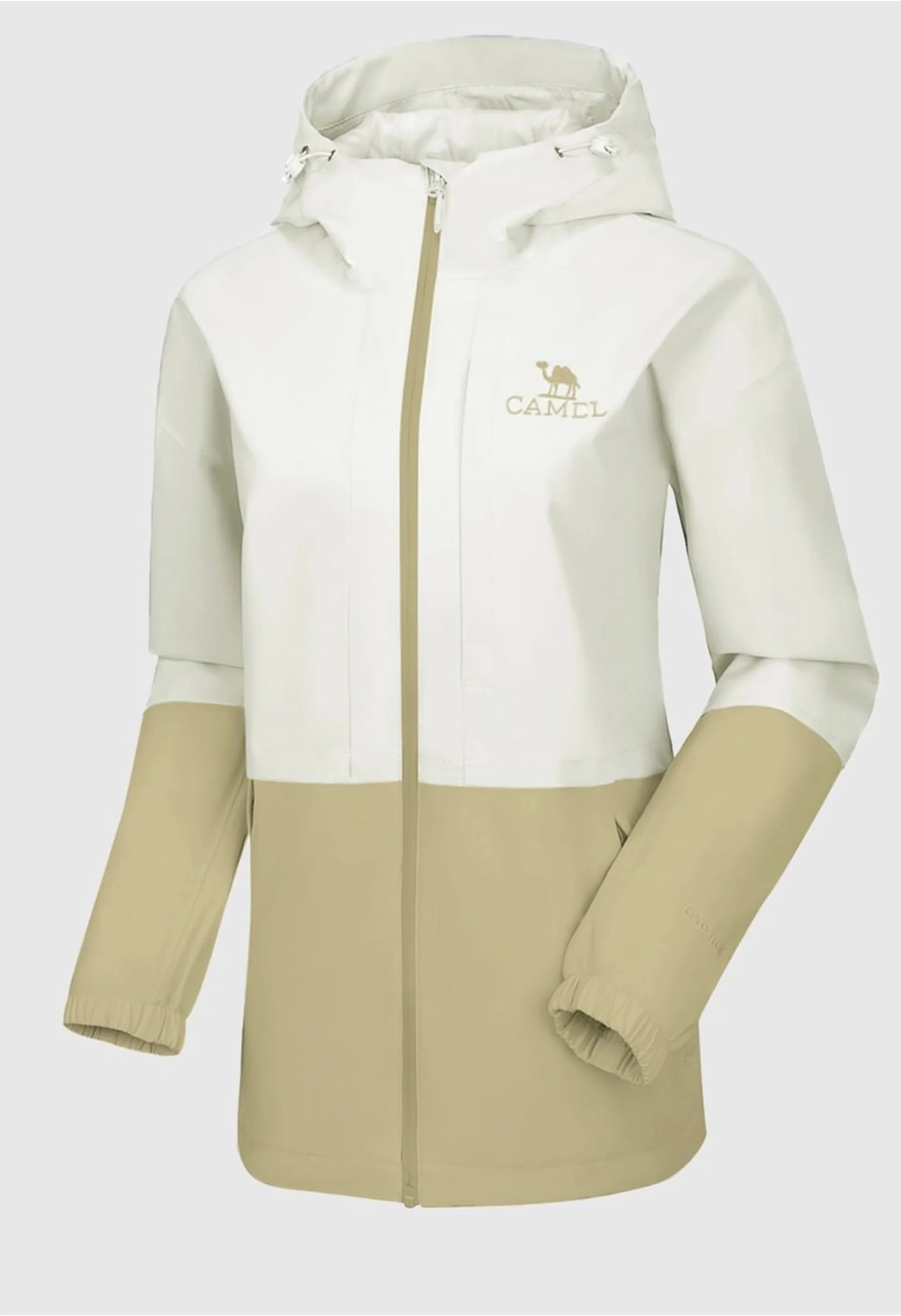 Women's Hiking Gray Regular Fit Short Lightweight Waterproof Windproof Jacket - Image 3