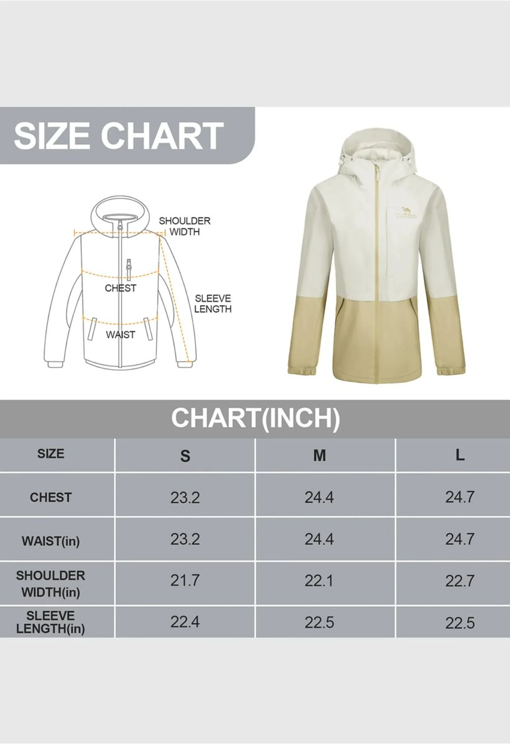 Women's Hiking Gray Regular Fit Short Lightweight Waterproof Windproof Jacket - Image 7