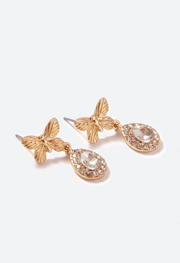 Aarna Butterfly & Teardrop Earrings - Image 3