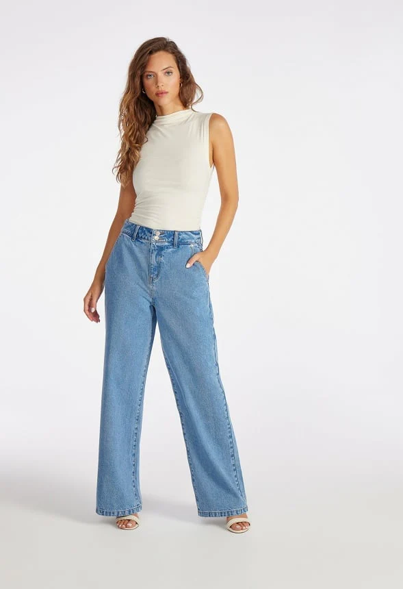 Addi High Rise Wide Leg Denim Jeans - Image 5