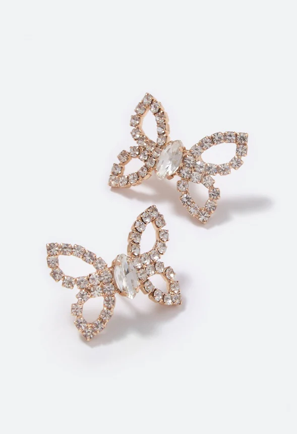 Adriana Crystal Butterfly Stud Earrings - Image 3