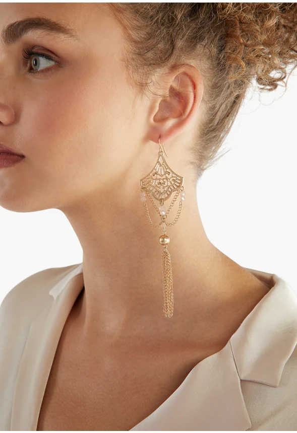 Aila Filigree Drop Earrings - Image 2