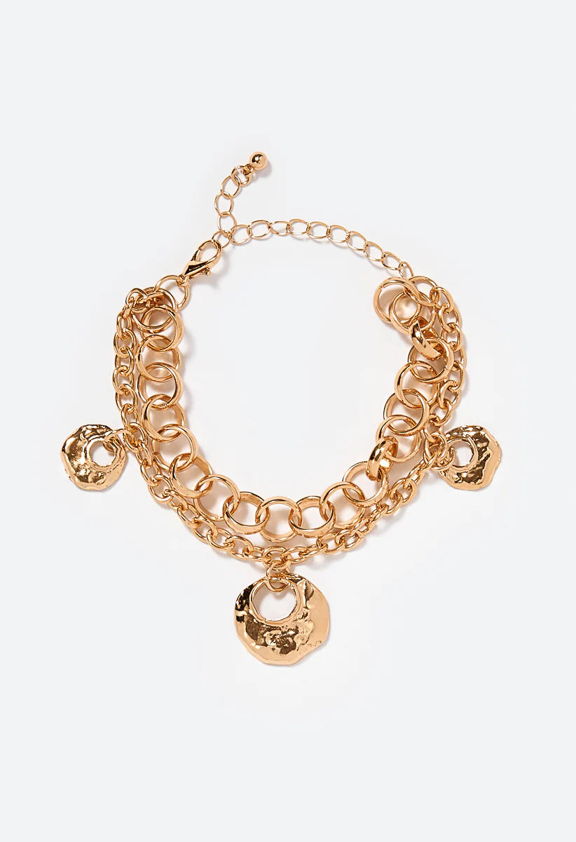 Aila Hammered Coins Charm Bracelet