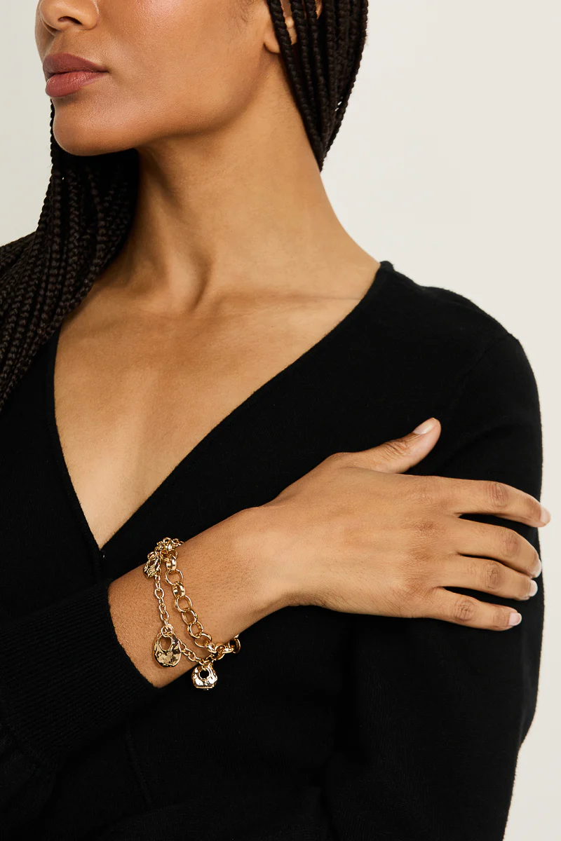 Aila Hammered Coins Charm Bracelet - Image 2