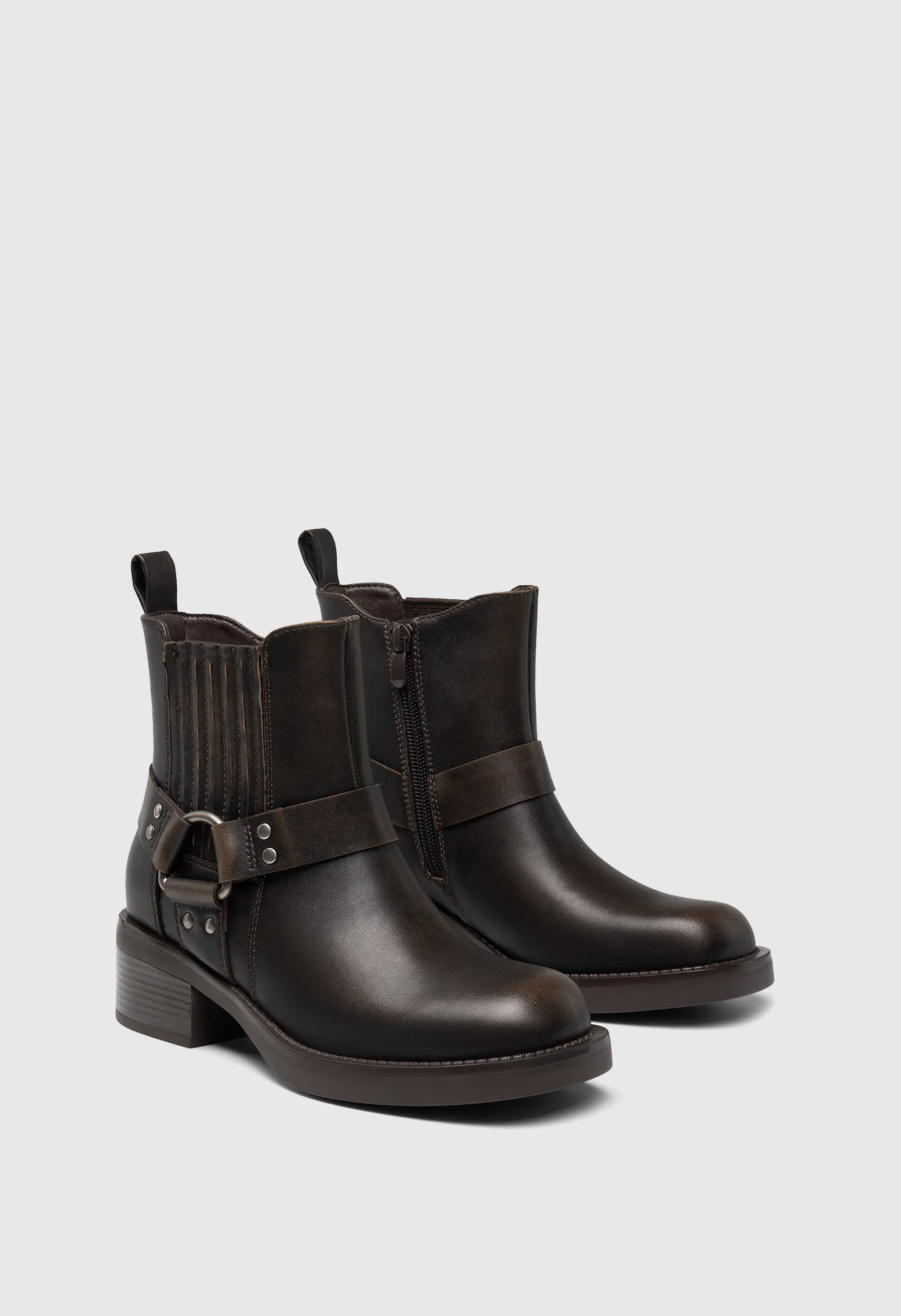 Akira Square Toe Biker Boots - Image 4