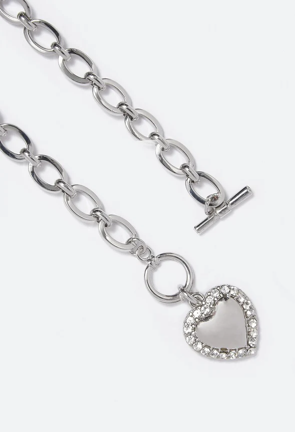 Alaina Puff Heart Chain Necklace - Image 3