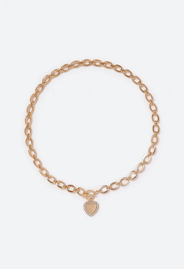 Alaina Puff Heart Chain Necklace - Image 2