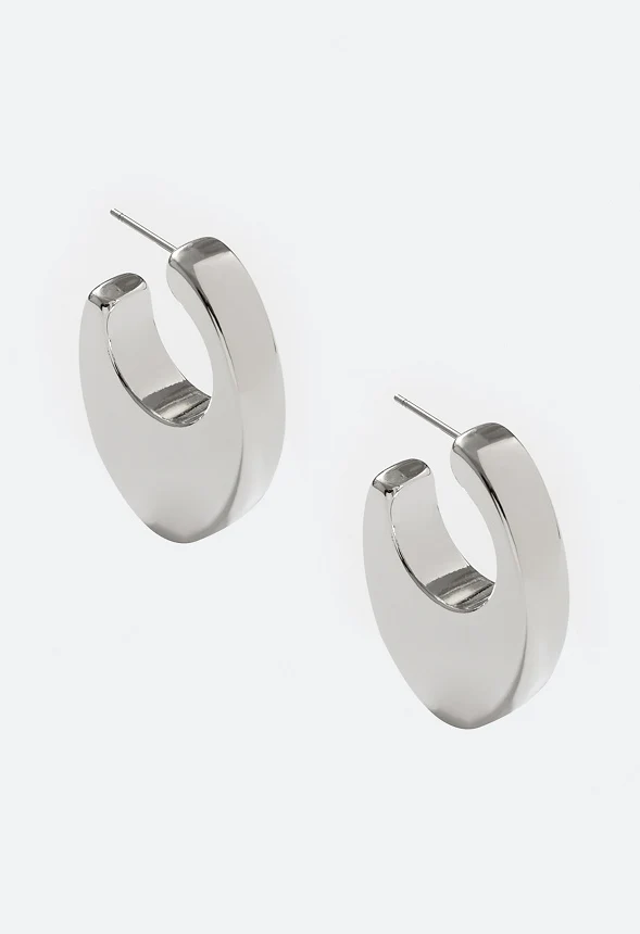 Alma Smooth Finish Lightweight Oval Hoop Earrings