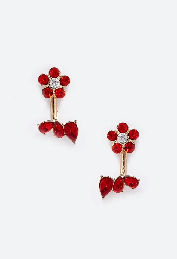 Alora Flower and Navette Front and Back Stud - Image 2