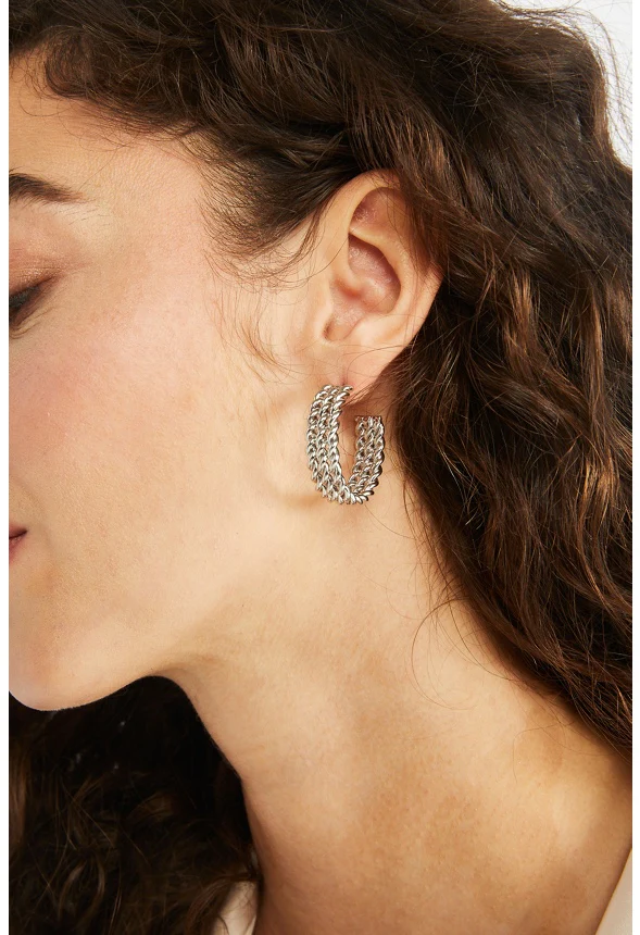 Amari Triple Twist Hoop Earrings - Image 2