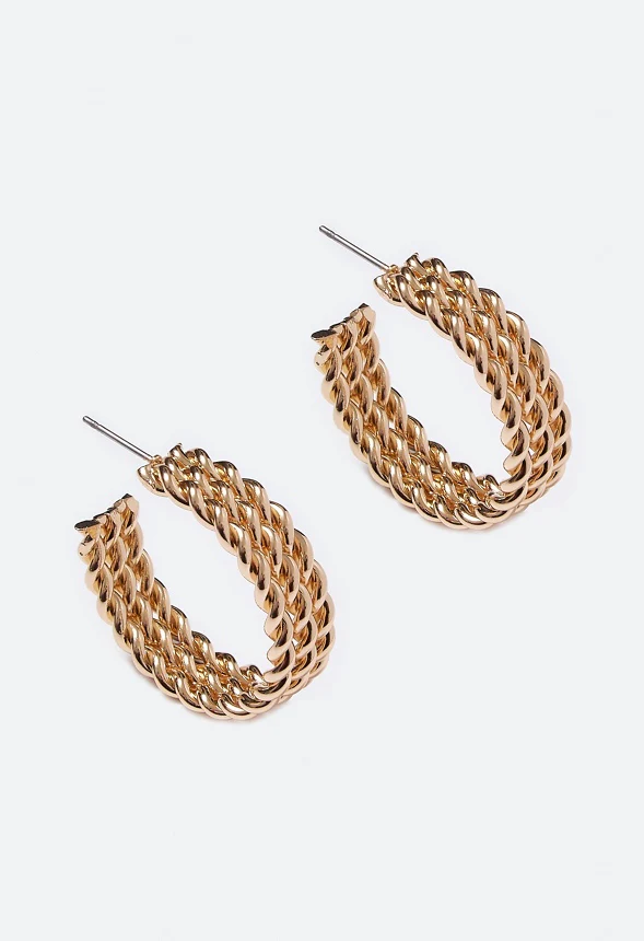 Amari Triple Twist Hoop Earrings - Image 2