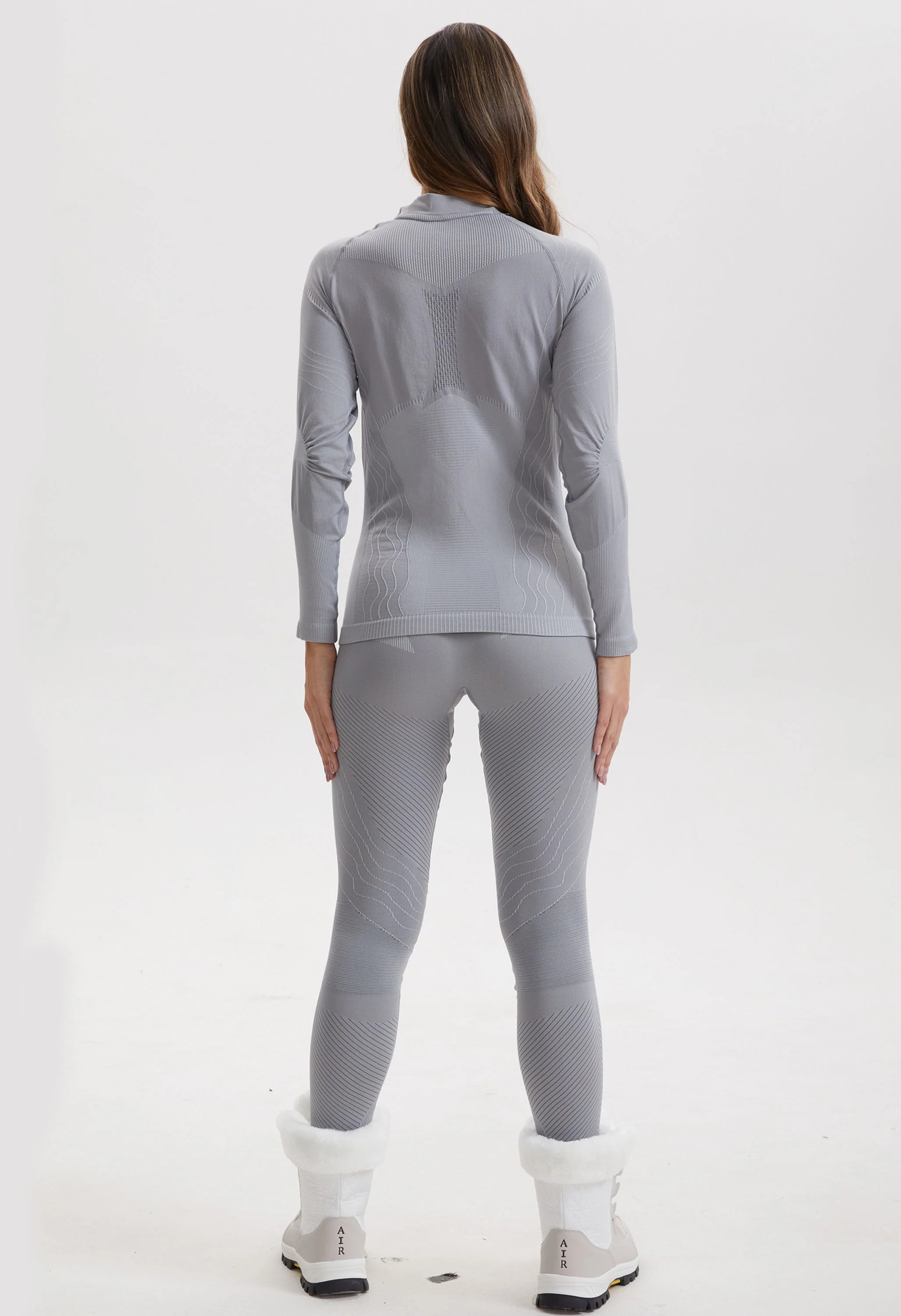 Women Seamless Quarter Zip Thermal Underwear Set, Long Sleeve Compression Base Layer Top & Bottom, Warm Functional Thermal Wear for Winter Cold Weather - Image 5
