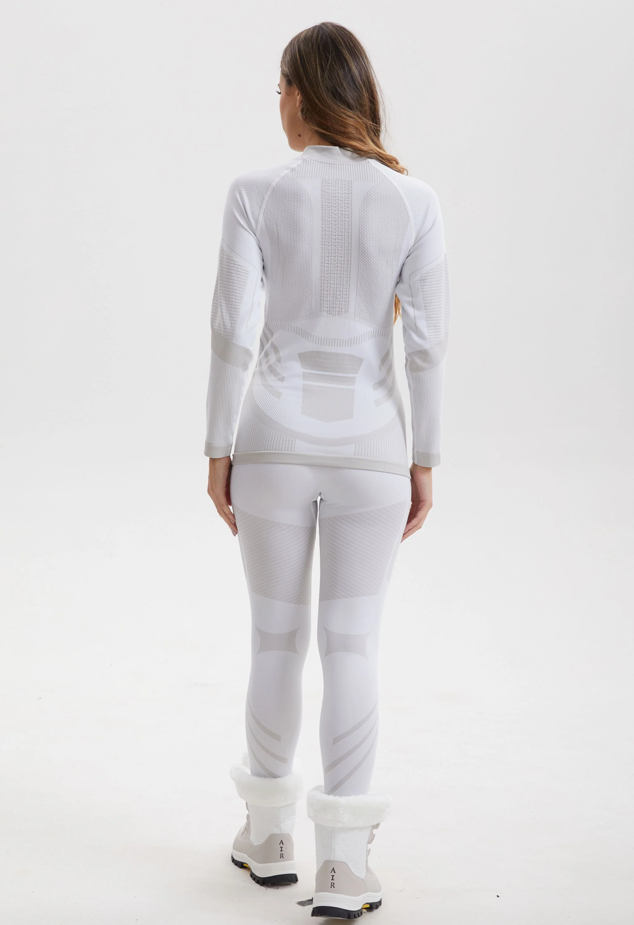 Women Seamless Quarter Zip Thermal Underwear Set, Long Sleeve Compression Base Layer Top & Bottom with Ergonomic Design, Warm Functional Thermal Wear for Winter Cold Weather - Image 5