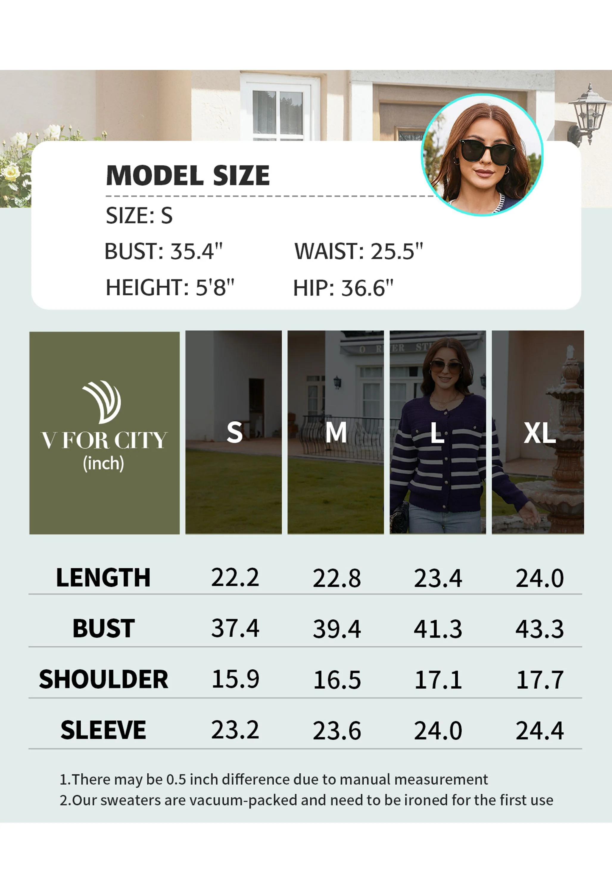 Women's Button Front Beige Sweater - Image 6