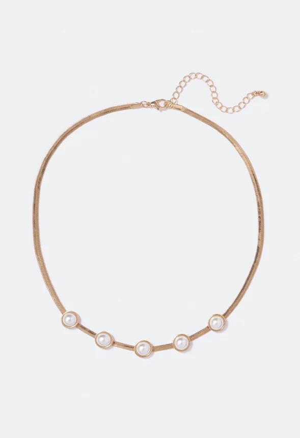 Ana Pearl Flat Chain Necklace - Image 2