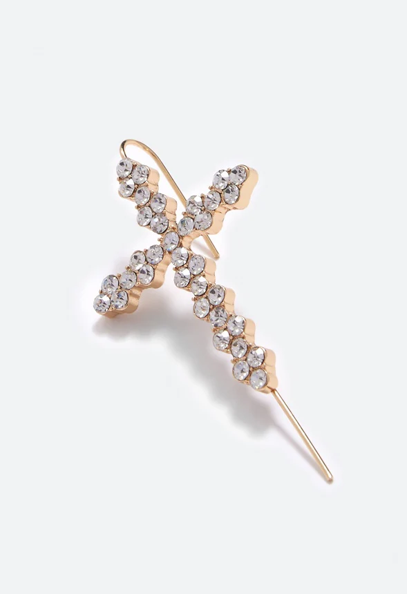 Andi Rhinestone Cross Ear Hook - Image 3