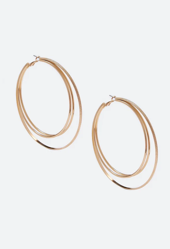 Andrea Fine Triple Hoop Earrings - Image 2