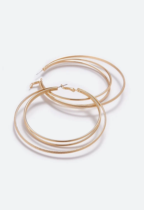 Andrea Fine Triple Hoop Earrings - Image 3