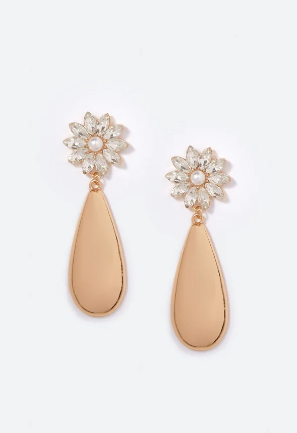 Andrea Floral Teardrop Earrings - Image 2