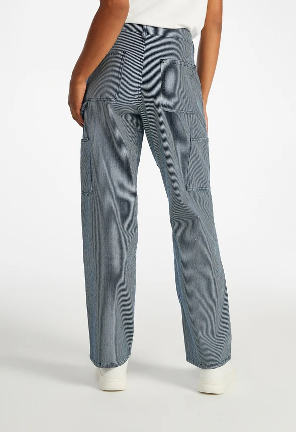 Andy Mid Rise Stripe Carpenter Pants - Image 2