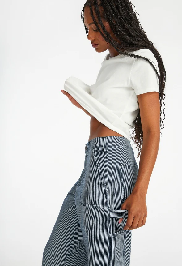 Andy Mid Rise Stripe Carpenter Pants - Image 3