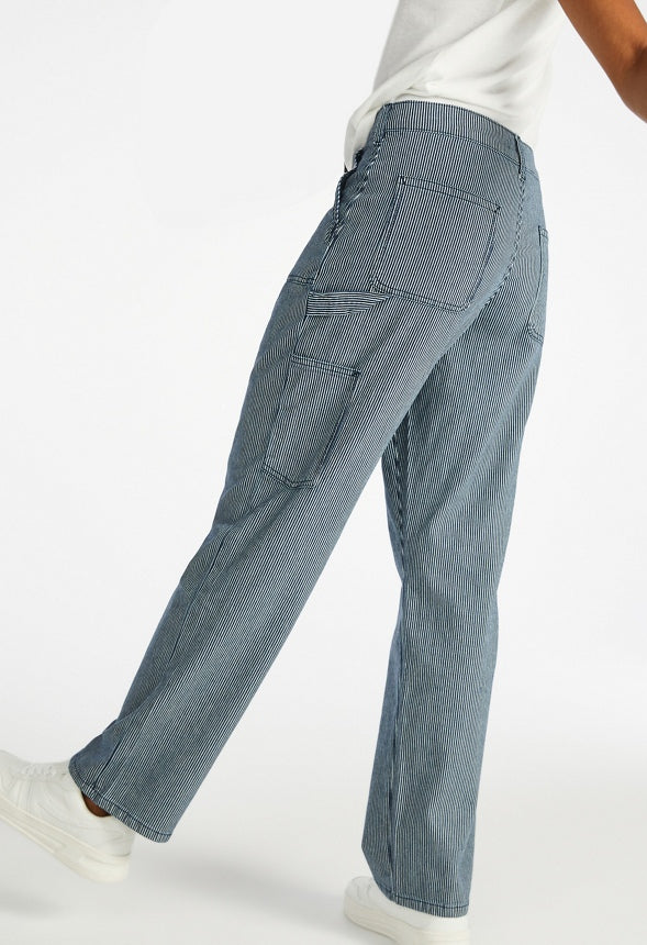Andy Mid Rise Stripe Carpenter Pants - Image 4