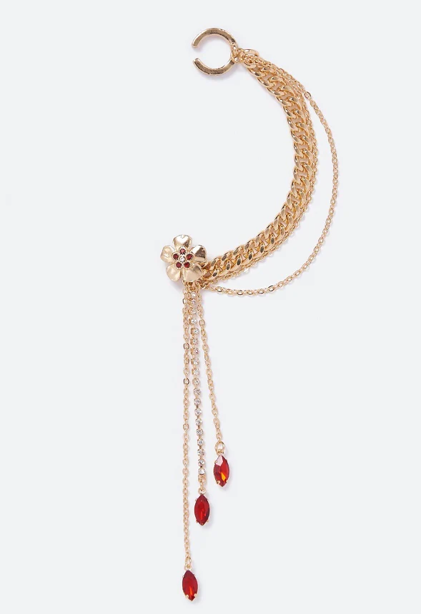 Angel Linked Flower and Navette Earcuff - Image 2