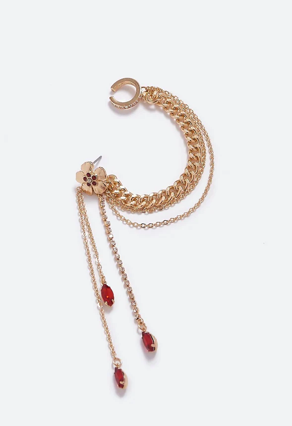 Angel Linked Flower and Navette Earcuff - Image 3