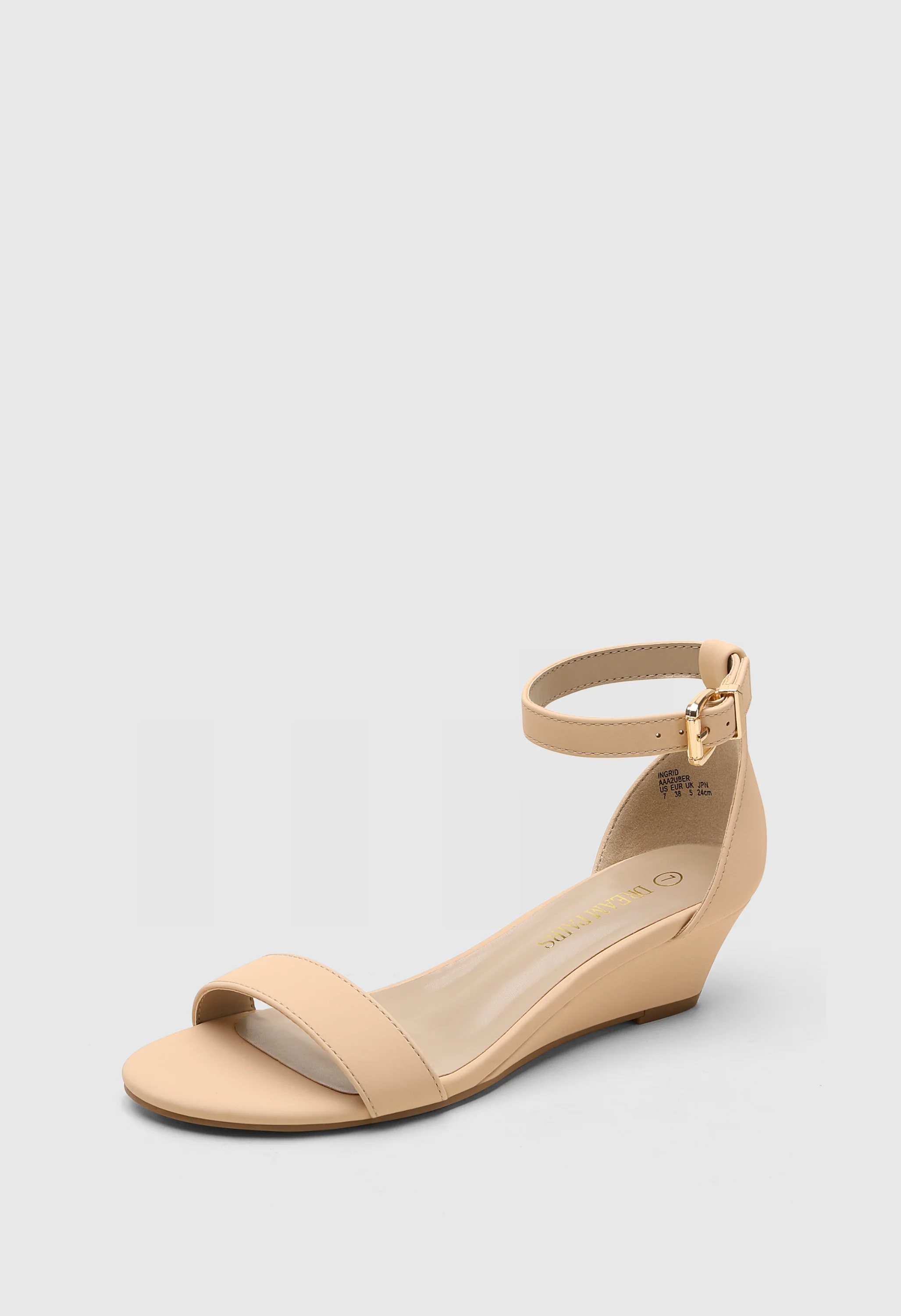 Ankle Strap Low Heel Wedge Sandal - Image 5
