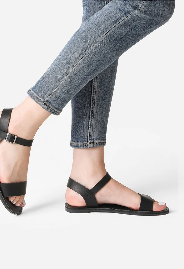 Ankle Strap Open Toe Flat Sandal - Image 3