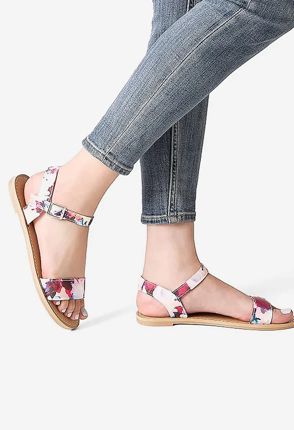 Ankle Strap Open Toe Flat Sandal - Image 2