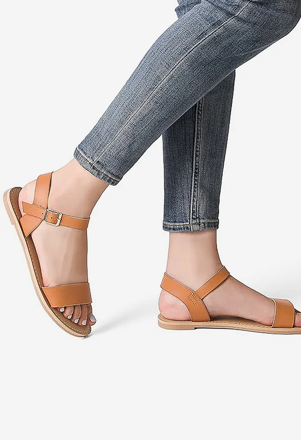 Ankle Strap Open Toe Flat Sandal - Image 2