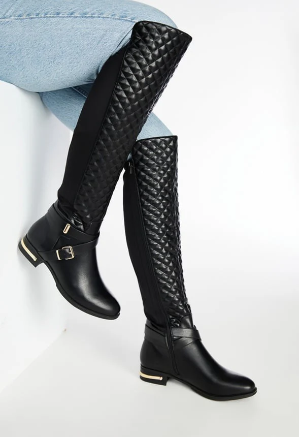 Annabeth Quilted Flat Boot - Image 8