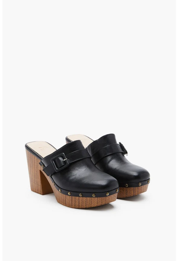 Annie Buckle Heeled Clog - Image 2