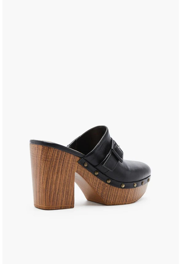 Annie Buckle Heeled Clog - Image 3