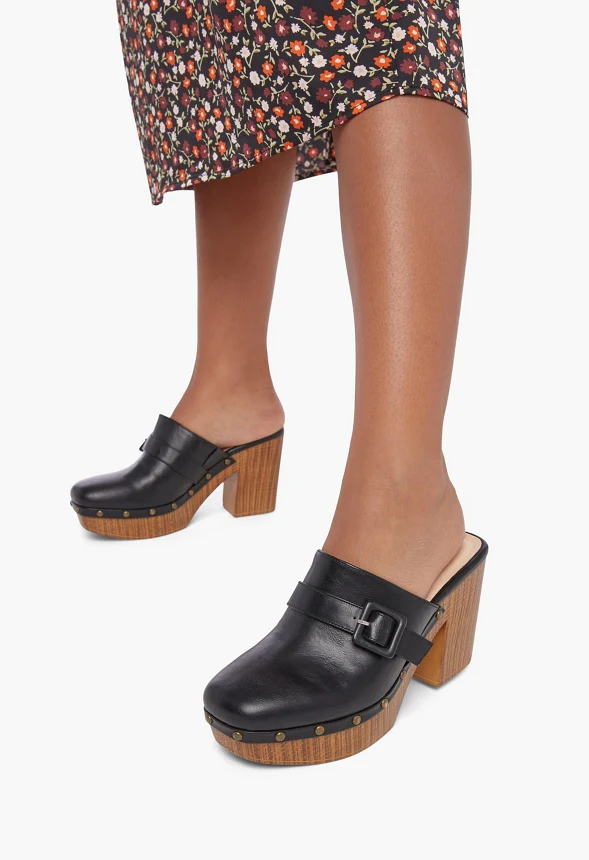 Annie Buckle Heeled Clog - Image 5