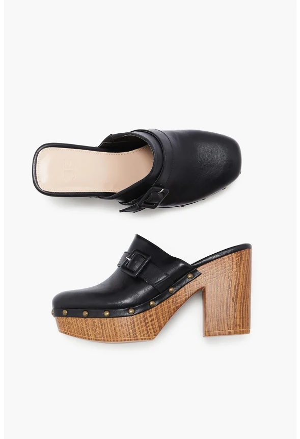Annie Buckle Heeled Clog - Image 6
