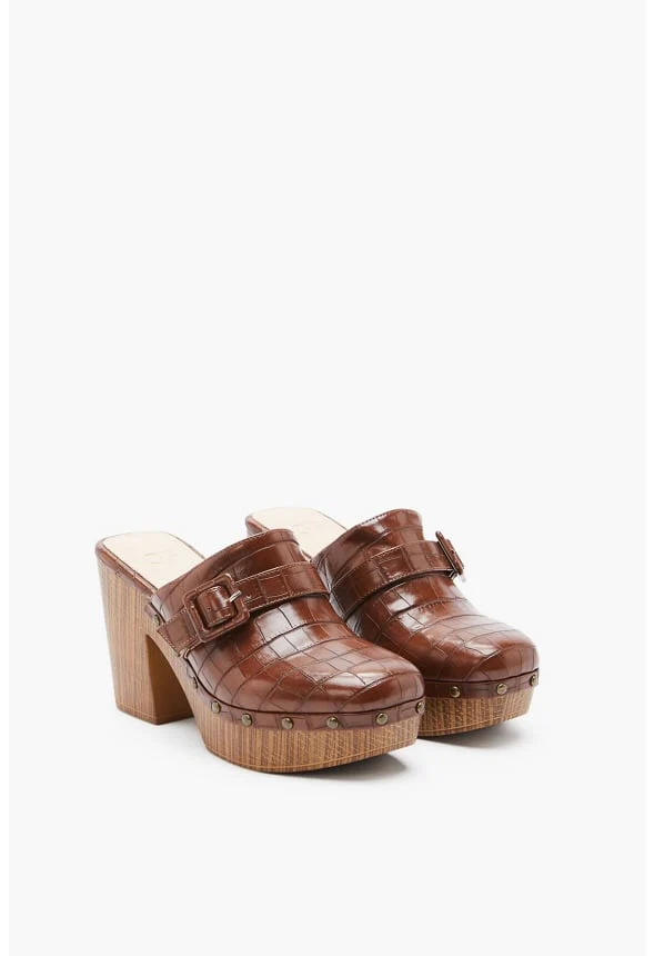 Annie Buckle Heeled Clog - Image 2
