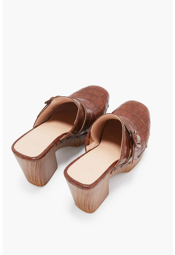 Annie Buckle Heeled Clog - Image 3