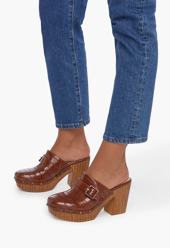 Annie Buckle Heeled Clog - Image 5