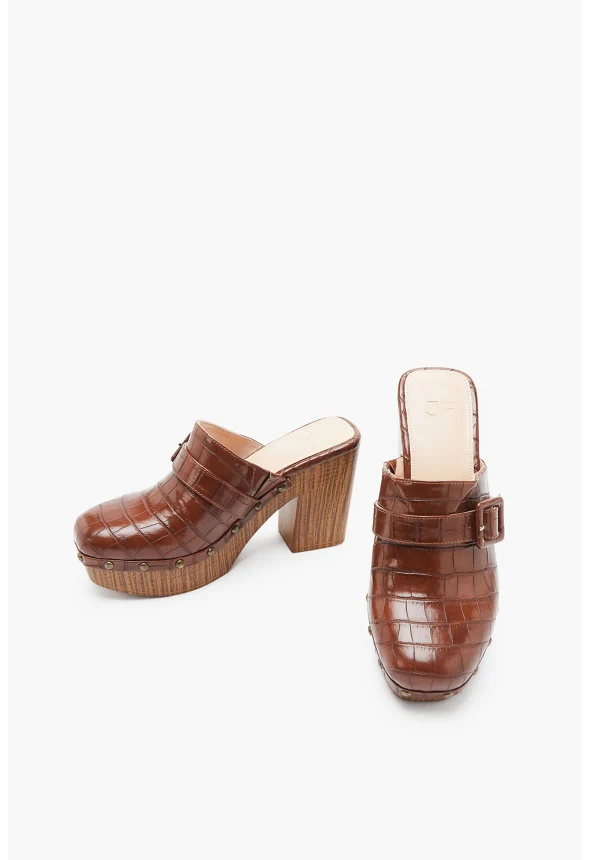 Annie Buckle Heeled Clog - Image 6