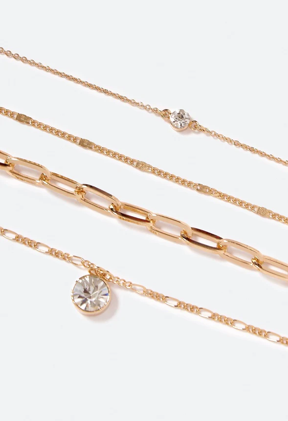 Annie Layer Chain Necklace With Glass Pendant - Image 3