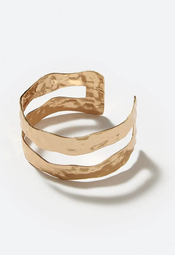Anu Textured Metal Open Cuff - Image 2