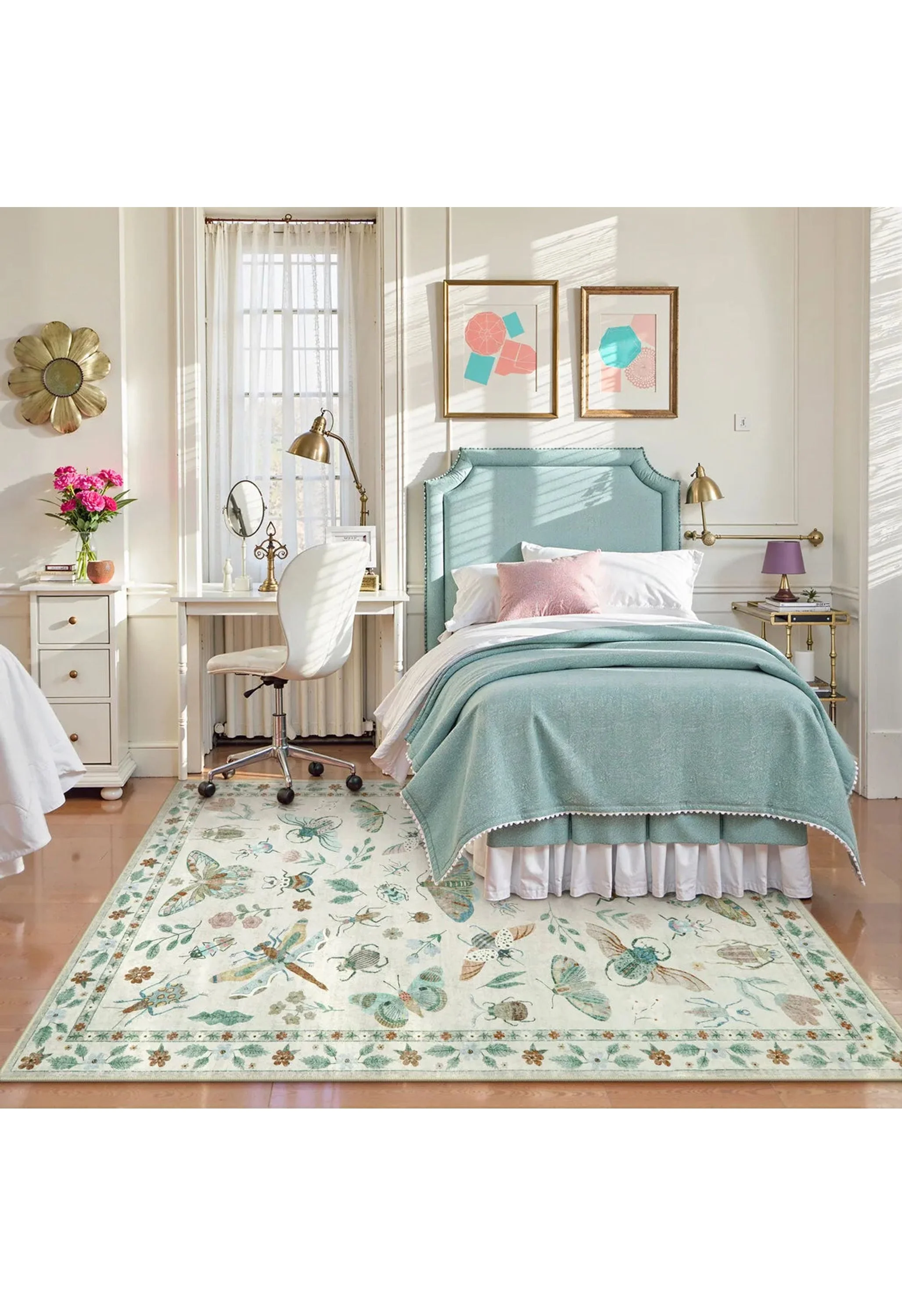 Vionnet Washable Modern Parisian Insect Beige Rug - Image 3