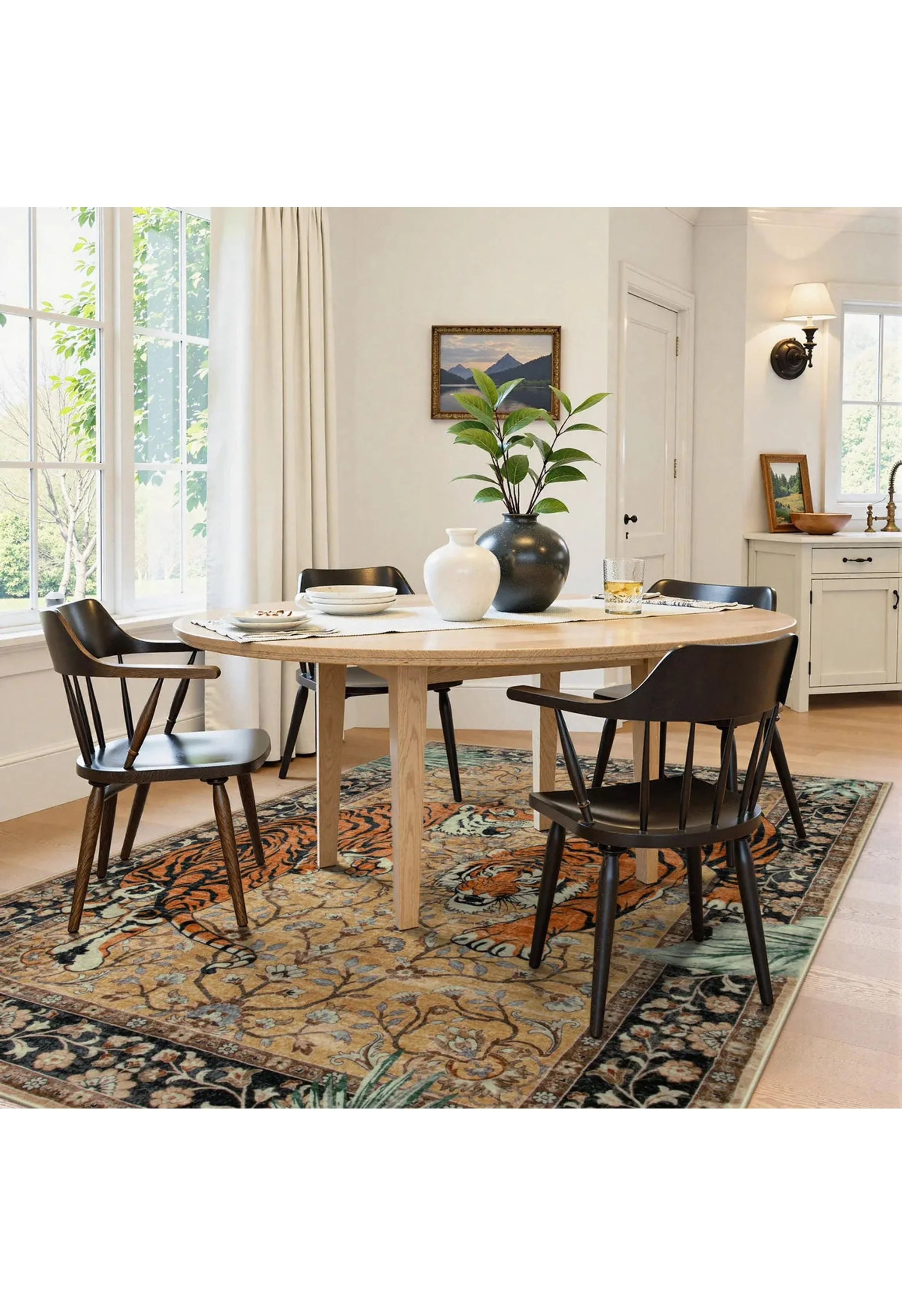 Rava Washable Wild Tiger Desert Yellow Rug - Image 4
