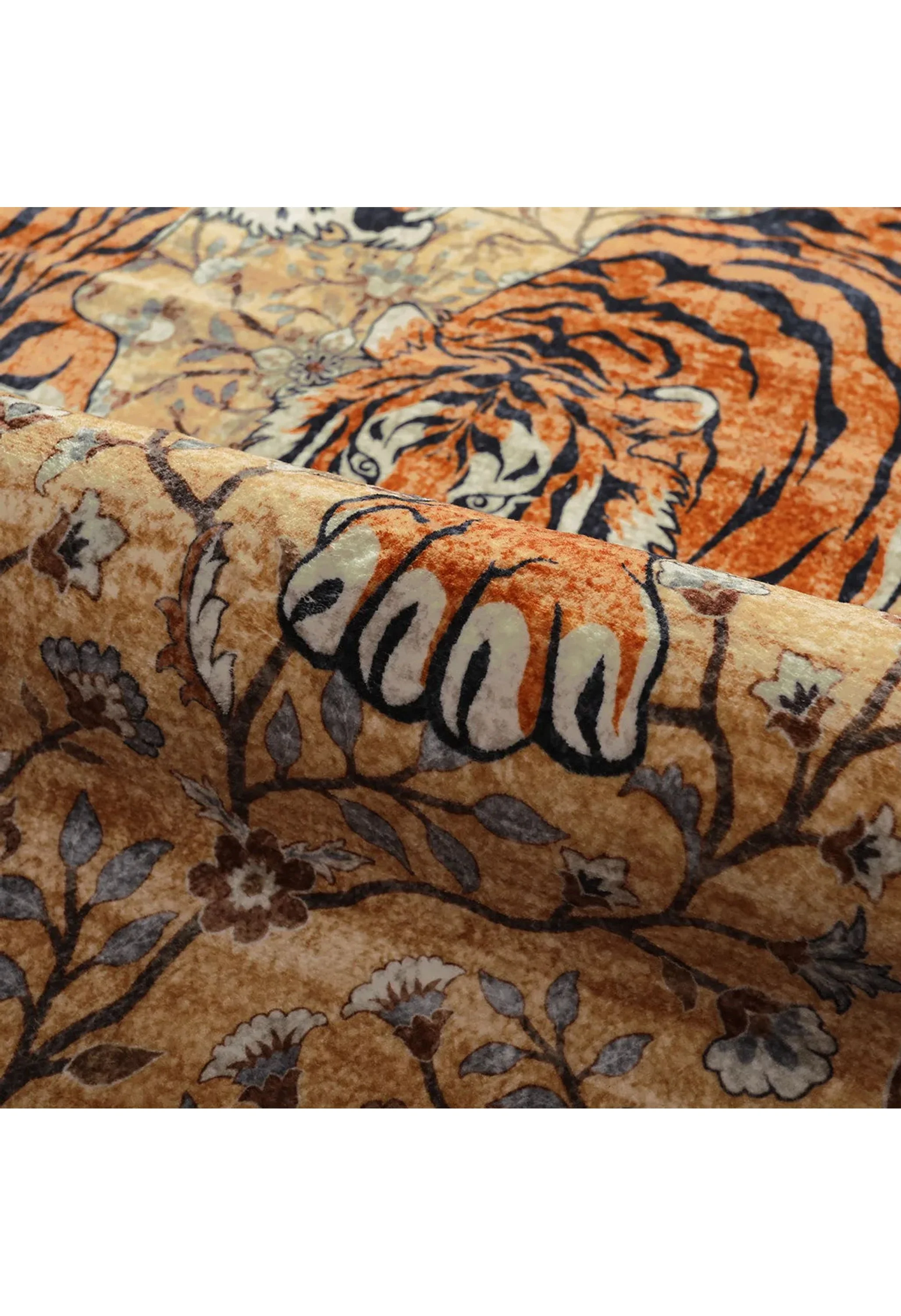 Rava Washable Wild Tiger Desert Yellow Rug - Image 9