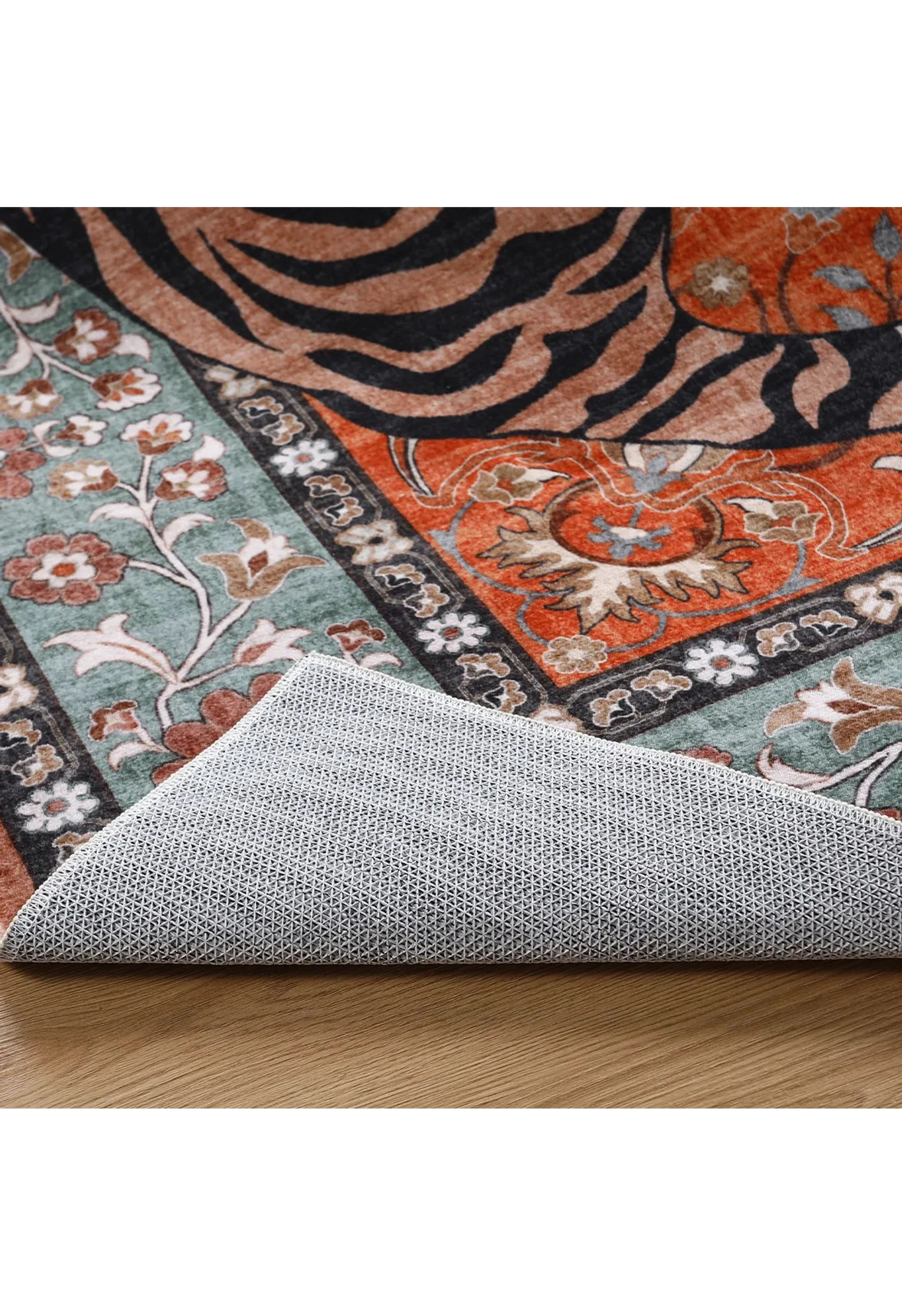 Rava Washable Wild Tiger Red Rug - Image 9
