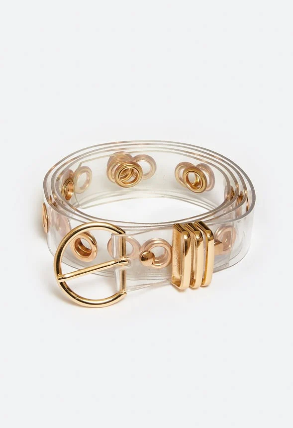 Ari Transparent Jeans Belt With Eyelets - Image 2