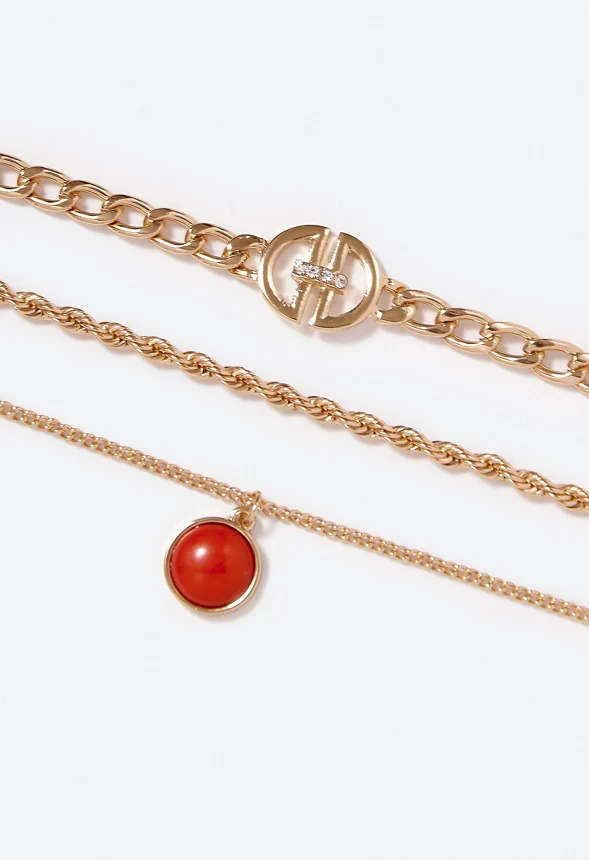 Arianna Semi Precious Drop Layered Necklace - Image 3